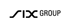 SIX GROUP Logo in Schwarz auf dunkelgrünem Hintergrund.