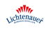 Lichtenauer Mineralquellen Logo: Roter Sonnenaufgang über dem blauen Schriftzug "Lichtenauer Mineralquellen" auf weißem Hintergrund.