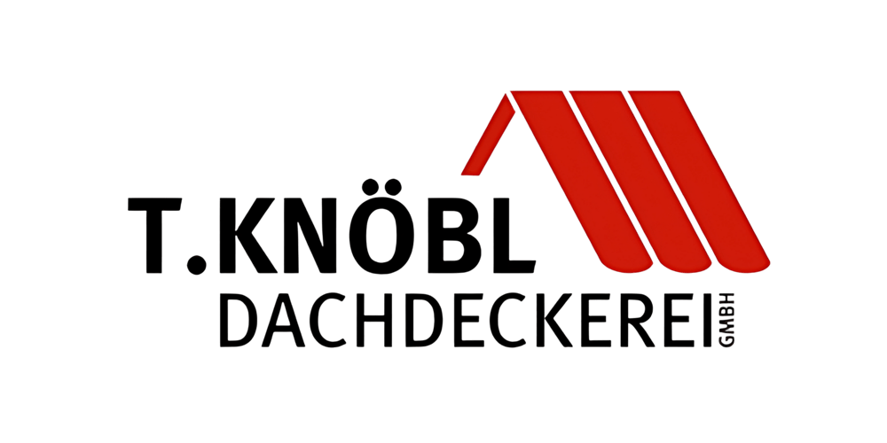 Logo T. KNÖBL DACHDECKEREI mit rotem Dachsymbol.