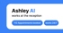 Ashley AI works at the reception, 112 Appointments booked, works 24/7.