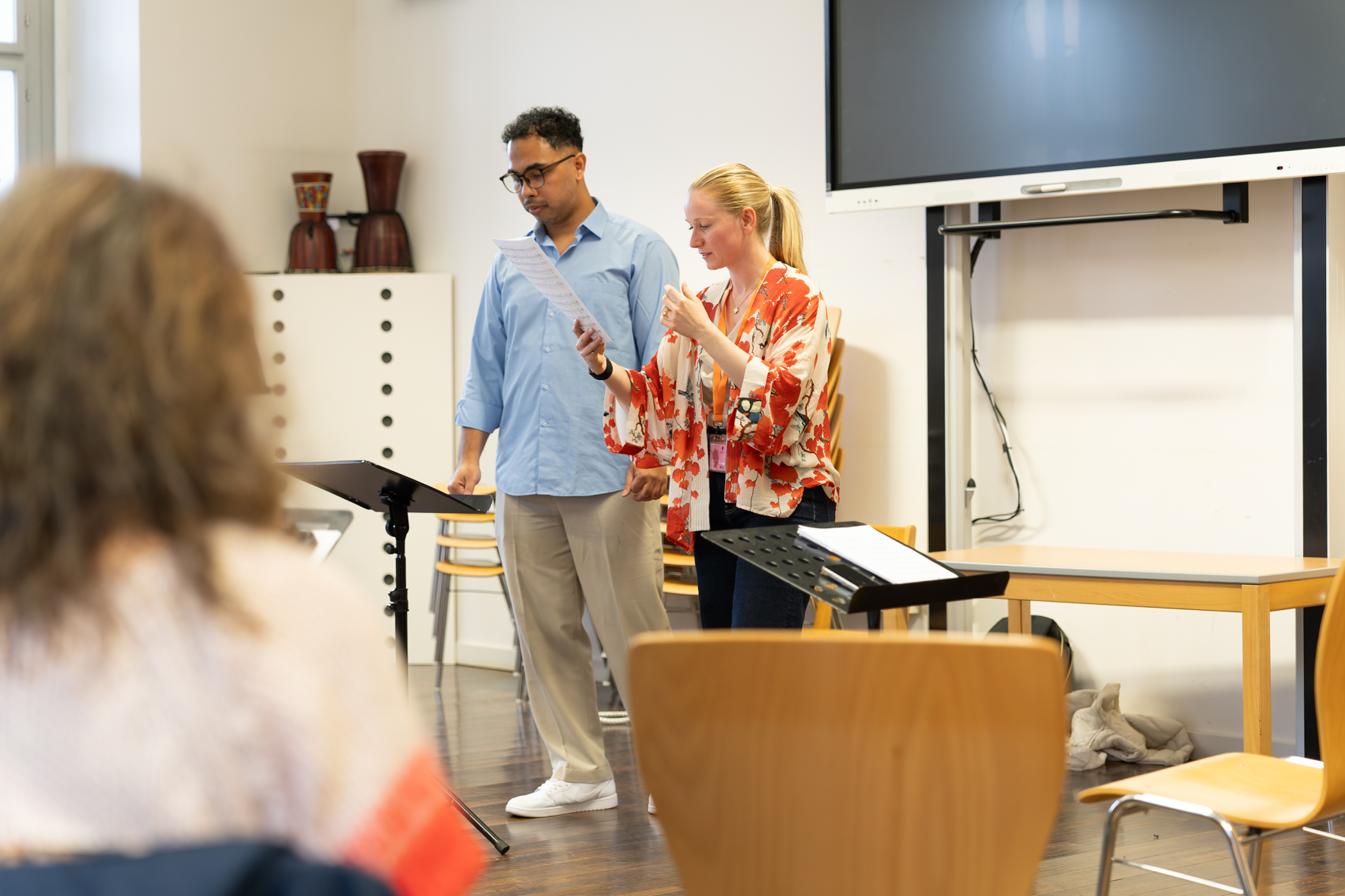 Tori Longdon teaching the conducting masterclass at the Johann Joseph Fux Konservatorium, Voices of Spirit 2026, Graz