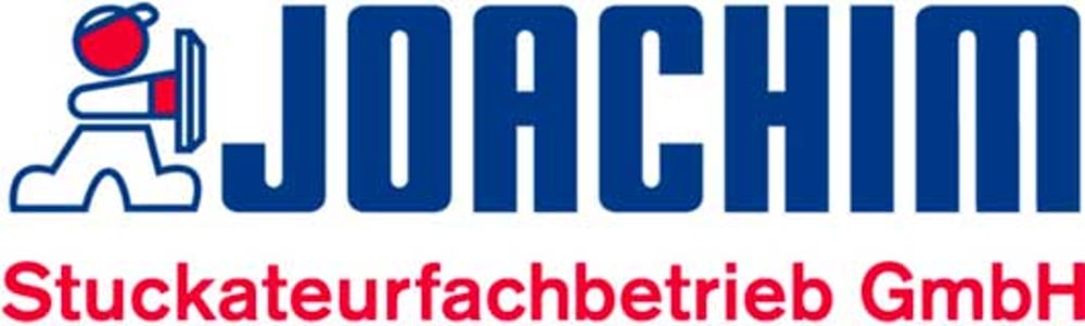 JOACHIM Stuckateurfachbetrieb GmbH Logo mit Figur, die eine Kelle hält.