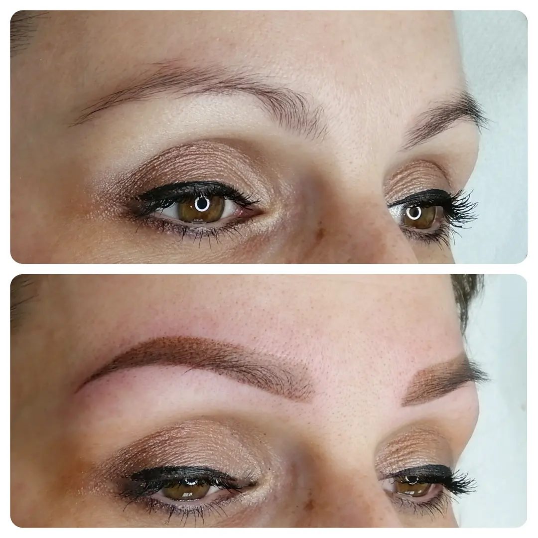 Powder Brows Ergebnis vorher und nachher