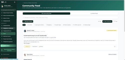 Praxis-Club Community Feed