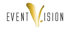 Das Logo "EVENT VISION" mit einem stilisierten goldenen "V" in der Mitte.