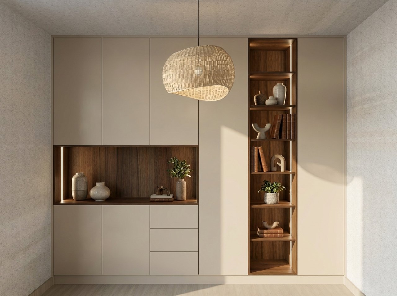 Fertiger Einbauschrank mit beleuchteten Regalen – geplant mit TrunCAD