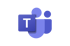 Microsoft Teams Logo: Eine lila Kachel mit weißem "T" und zwei stilisierten Personen-Icons.