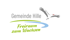 Logo der Gemeinde Hille mit fliegendem Storch und dem Slogan Freiraum zum Wachsen.