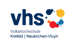 VHS Logo mit "Volkshochschule Krefeld | Neukirchen-Vluyn" Text und farbigen Kreisen.
