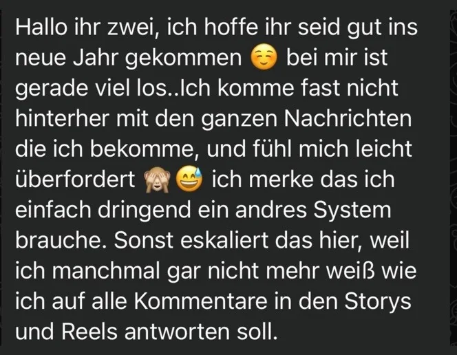 Kundinnen-Nachricht