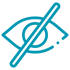 Durchgestrichenes Auge-Symbol.