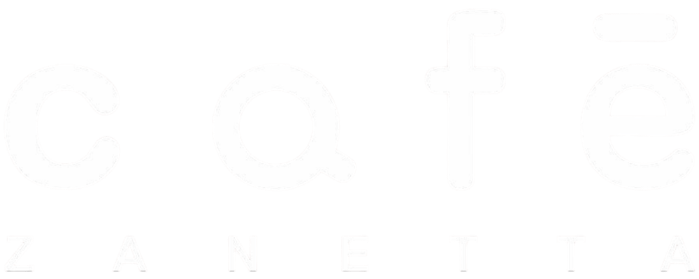 Café Zanetta Logo mit weißem Text auf grünem Hintergrund.