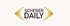 Logo "SCHERER DAILY" in schwarzer Schrift, umgeben von zwei goldenen, mandelförmigen Bögen.