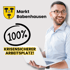 Mann mit Laptop, "Markt Babenhausen" Logo, "100% Krisensicherer Arbeitsplatz!"