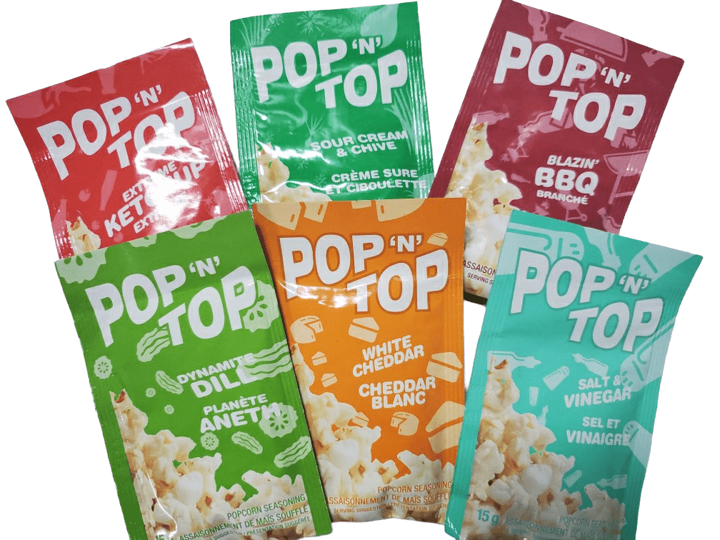 Sachets d'assaisonnements à popcorn de différentes saveurs