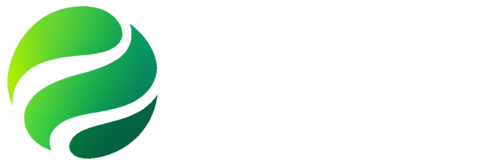 Grünes Logo mit einem Kreis aus drei geschwungenen Blättern und dem Text NERIVA GLOBAL.