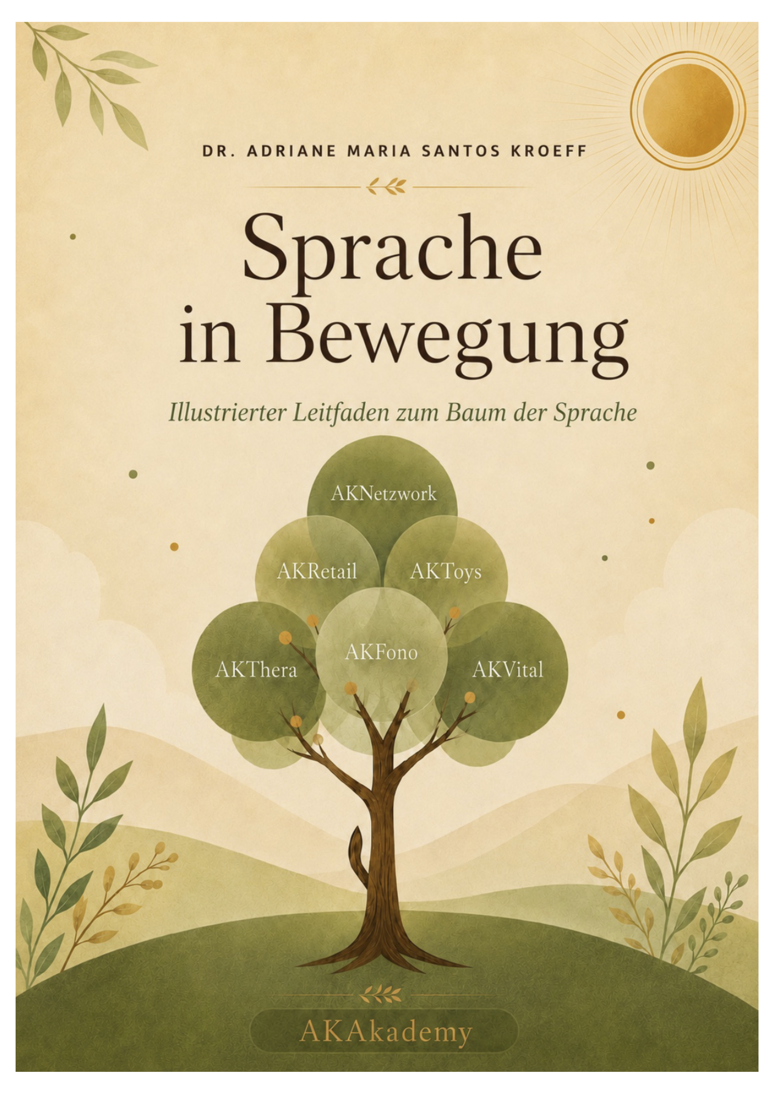 Cover des E-Books Sprache in Bewegung – illustrierter Leitfaden zum Sprachbaum, portugiesische Ausgabe Linguagem em Movimento