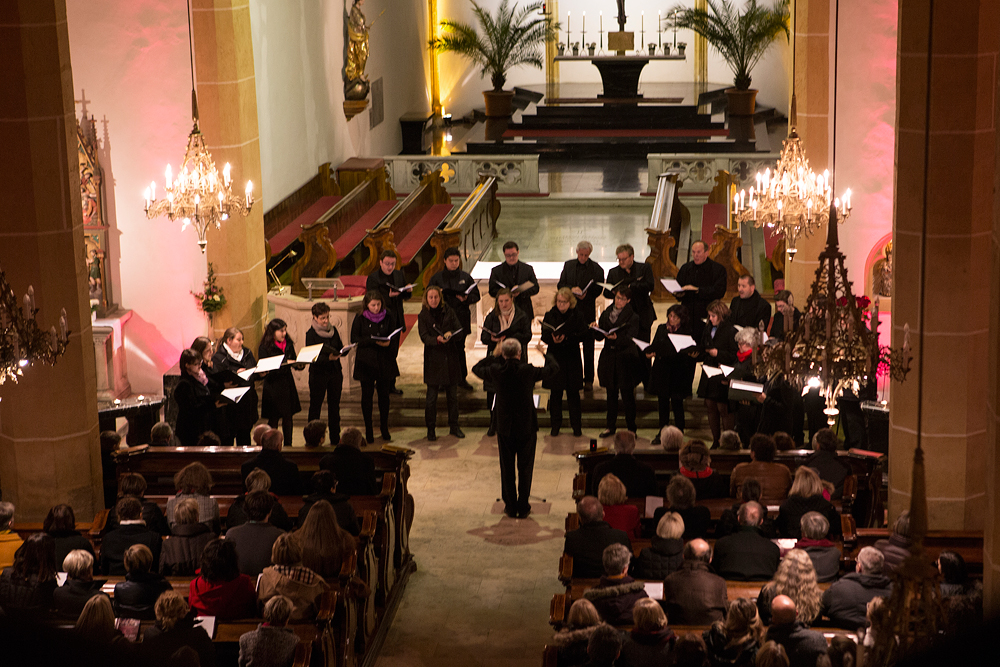 The Grazer Domkantorei and its conductor at Songs from the Holy Land, Voices of Spirit 2015, Graz