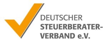 Orangefarbenes Häkchen-Logo mit dem Text "DEUTSCHER STEUERBERATER-VERBAND e.V.".
