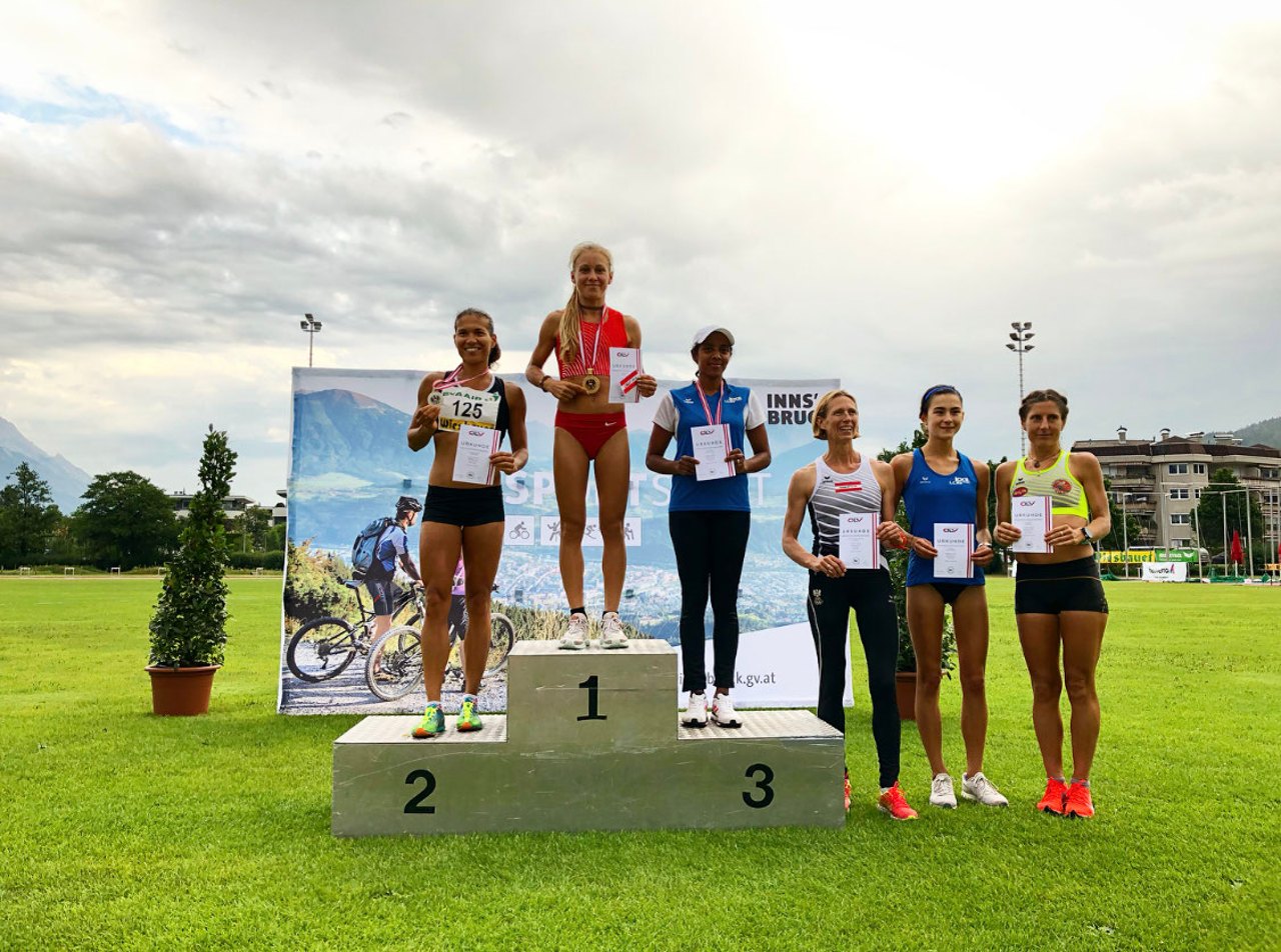 Siegerehrung über 5.000 Meter bei den Staatsmeisterschaften 2019