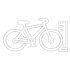 Weißes Fahrrad, wo ein Lineal neben gestellt ist.