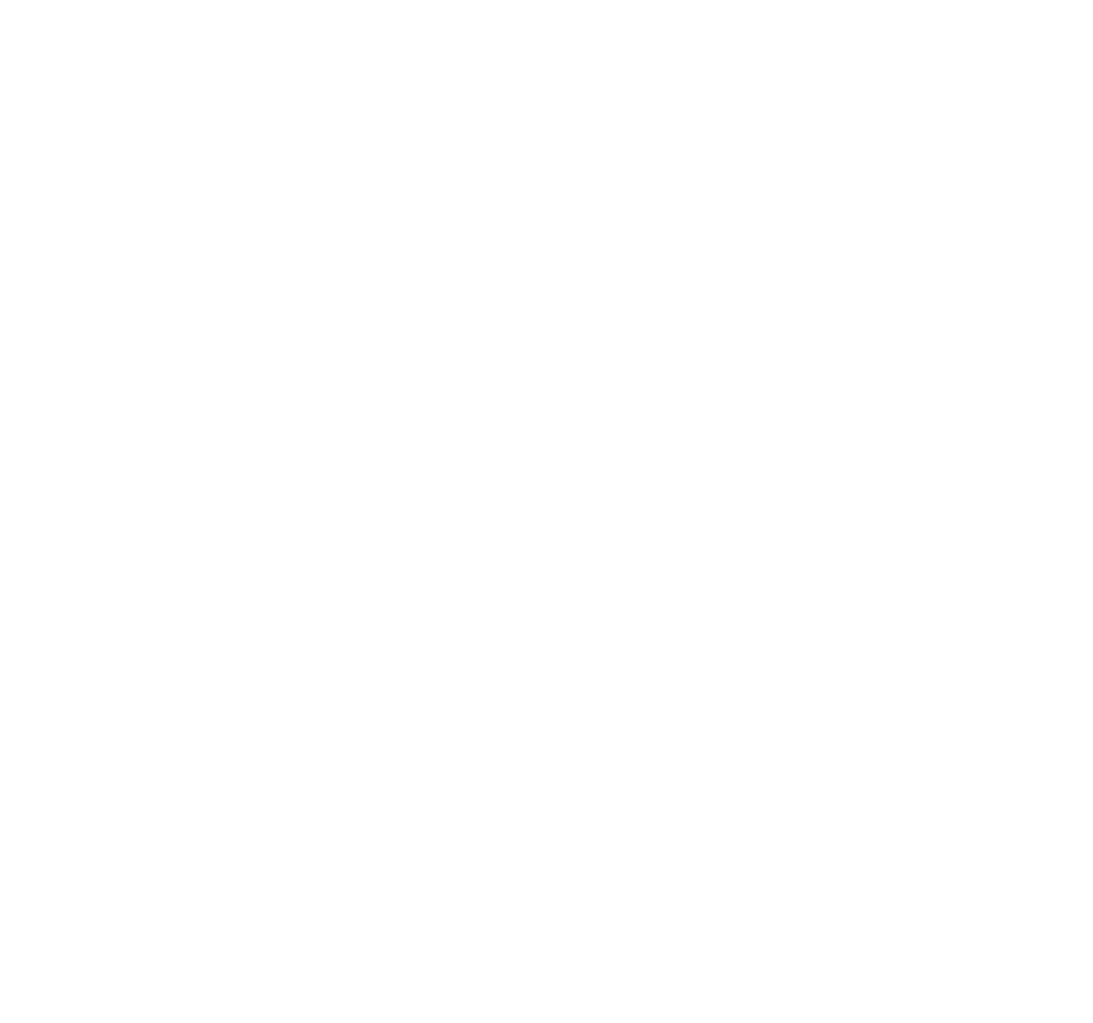 Weißes Triskelion-Symbol mit drei Spiralen auf dunkelgrünem Hintergrund.