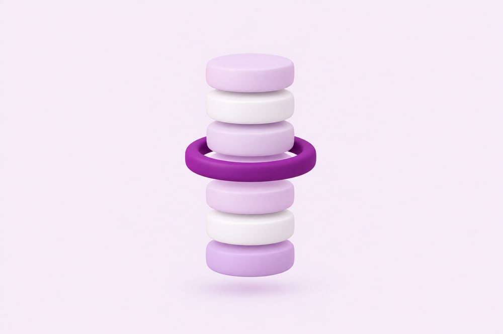 Illustration: Säule aus Scheiben mit hervorgehobenem Ring