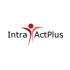Intra ActPlus Logo mit stilisiertem Menschen in Rot und Orange.