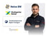 Mann mit Bart und vier Logos: Netze BW, Stuttgarter Netze, Handwerkskammer Region Stuttgart, Syna.