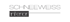 Logo mit SCHNEEWEISS INTERIOR in dunkelgrauer Schrift auf dunkelgrünem Hintergrund.