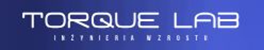 Logo Torque Lab Inżynieria Wzrostu na niebieskim tle.
