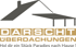 DARSCHT ÜBERDACHUNGEN Logo: graues Haus mit Dach, darunter goldener Text.