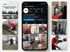 Smartphone mit dem Instagram-Profil von DIPPE Spremberg, umgeben von Fotos der Handwerksarbeiten für Heizung und Sanitär.