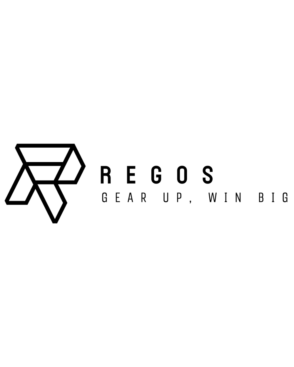 Das Regos-Logo zeigt einen schwarzen, stilisierten Buchstaben „R“ und den Text „REGOS GEAR UP, WIN BIG“ auf grünem Hintergrund.