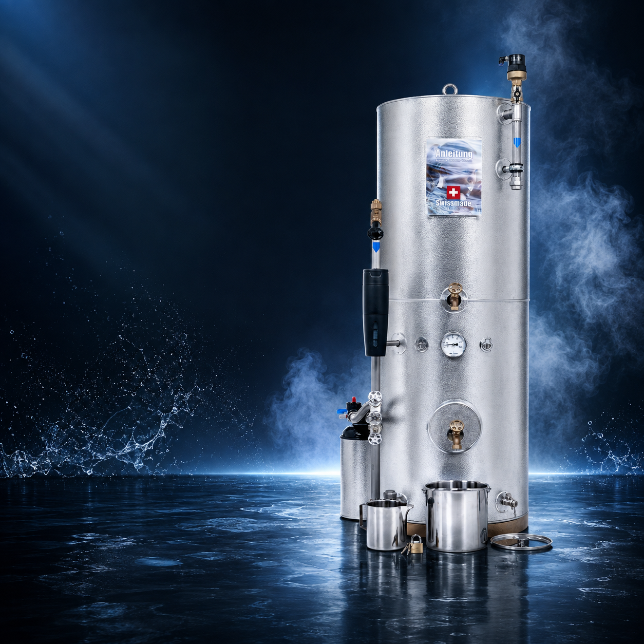 Briand H2O Trinkwasser-Reservesystem, Standmodell mit Swissmade-Edelstahltank