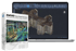 ZWCAD Point-Cloud-Assistent Softwarebox neben einem Laptop, der ein 3D-Gebäudemodell aus Punktwolken anzeigt.