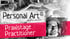 Schwarz-weiß-Foto von Menschen, die malen; Text: Personal Art® mit Jörg Lehmann, Praxistage Practitioner.