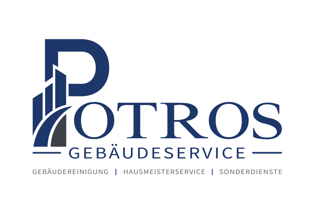Logo von Potros Gebäudeservice mit den Leistungen Gebäudereinigung, Hausmeisterservice und Sonderdienste.