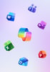 Bunte Icons von Microsoft 365-Anwendungen wie Word, Teams, Excel, Outlook, OneNote und PowerPoint auf violettem Hintergrund. In der Mitte das Microsoft Copilot-Logo.