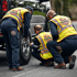 Towing Deltona roadside assistance team changing a flat tire on a stranded vehicle