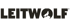 LEITWOLF Logo mit heulendem Wolf auf einem Hügel.