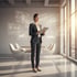 Backoffice-Mitarbeiterin mit Tablet