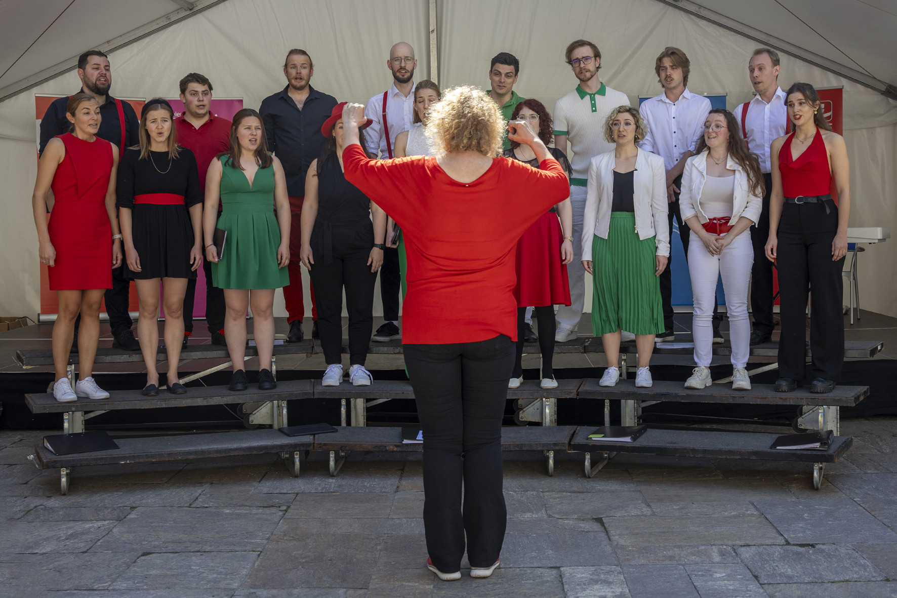 Kammerchor Stimmpfeffer singing in the Landhaushof, Voices of Spirit 2024, Graz