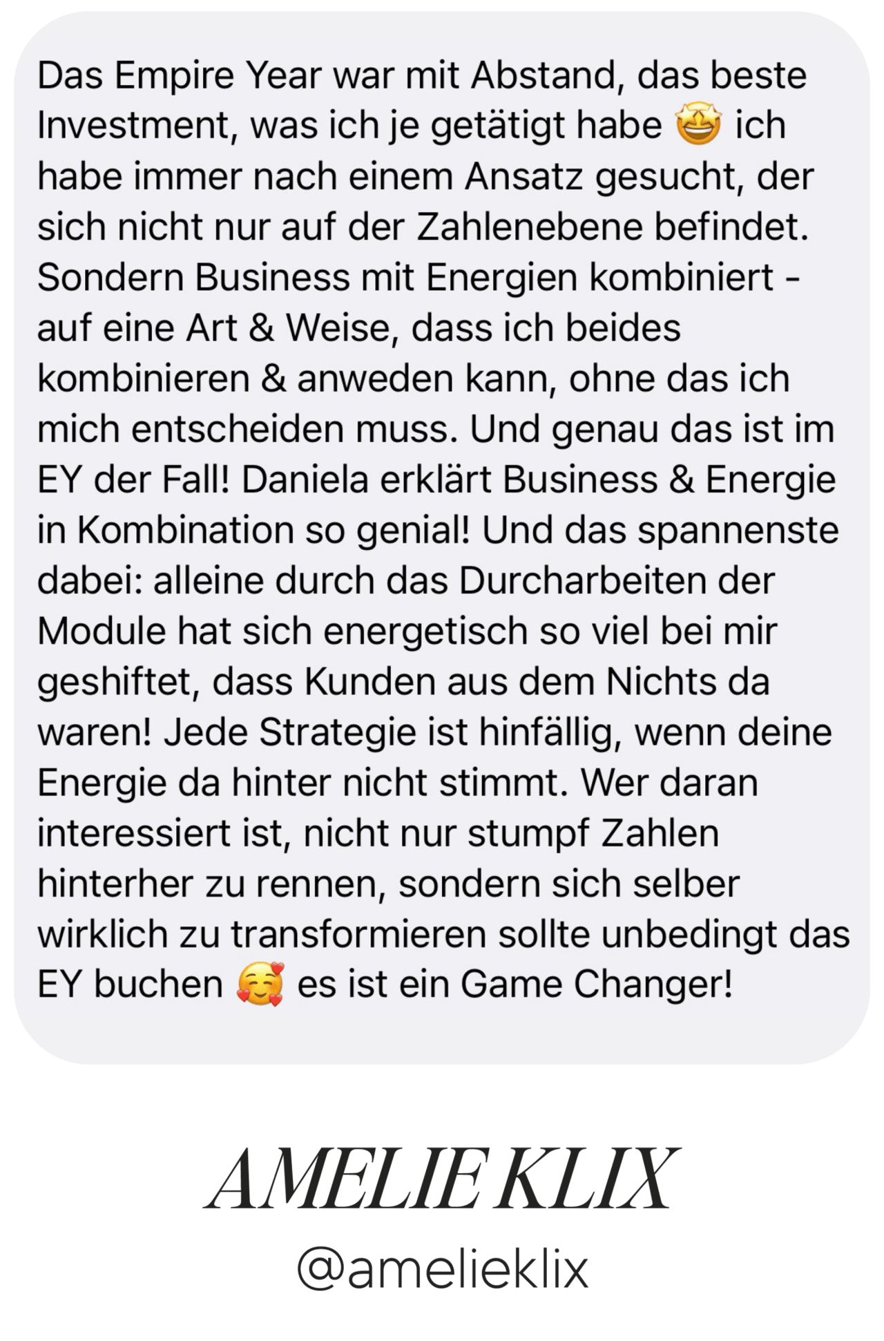 Kundenergebnis Amelie