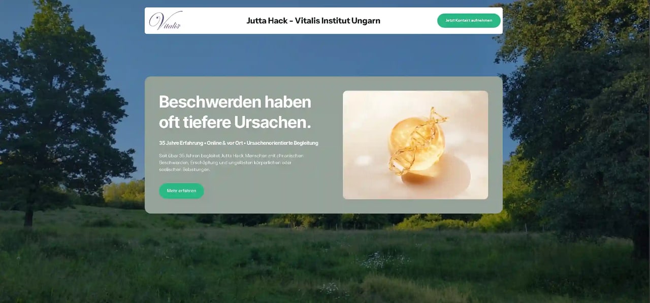 Vitalis Institut Webseite