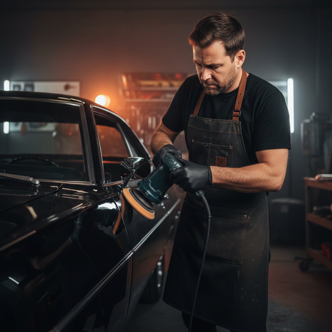Inhaber der BÖTTCHER Fahrzeugaufbereitung bei der Arbeit