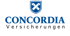 Concordia Versicherungen Logo mit blauem Schild und weißem Kreuz.