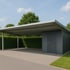 Carport mit praktischem Geräteraum – moderne Lösung für zusätzlichen Stauraum direkt am Stellplatz in Krumbach.
