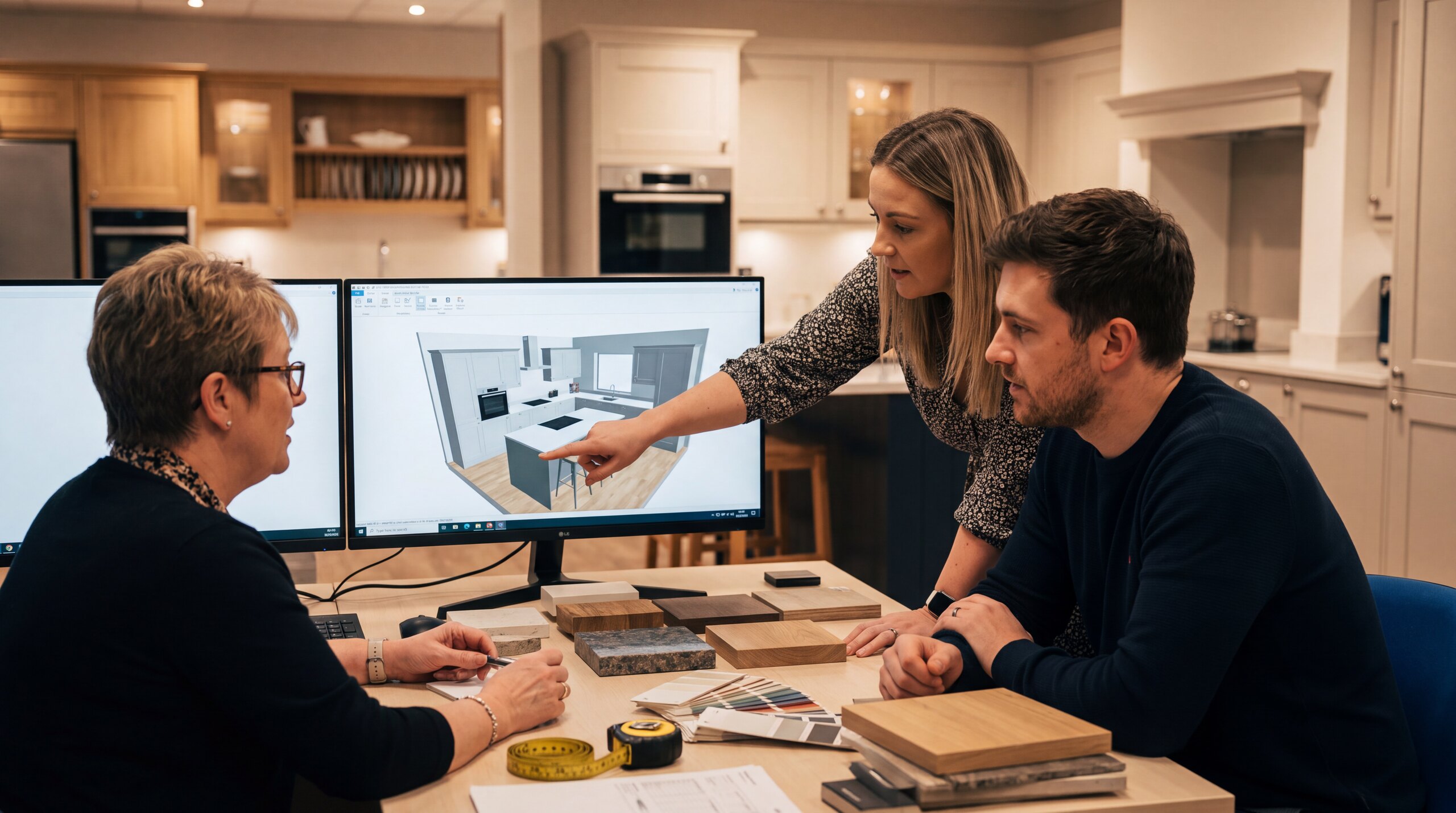 Küchenplanung am Bildschirm im Küchenstudio von Möbel Mayer