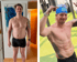 Male body transformation showing visible fat loss and improved body composition